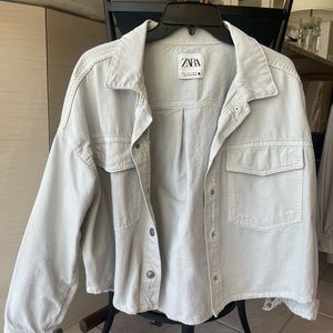 Cropped Jeans Jacket Light Blue Zara M